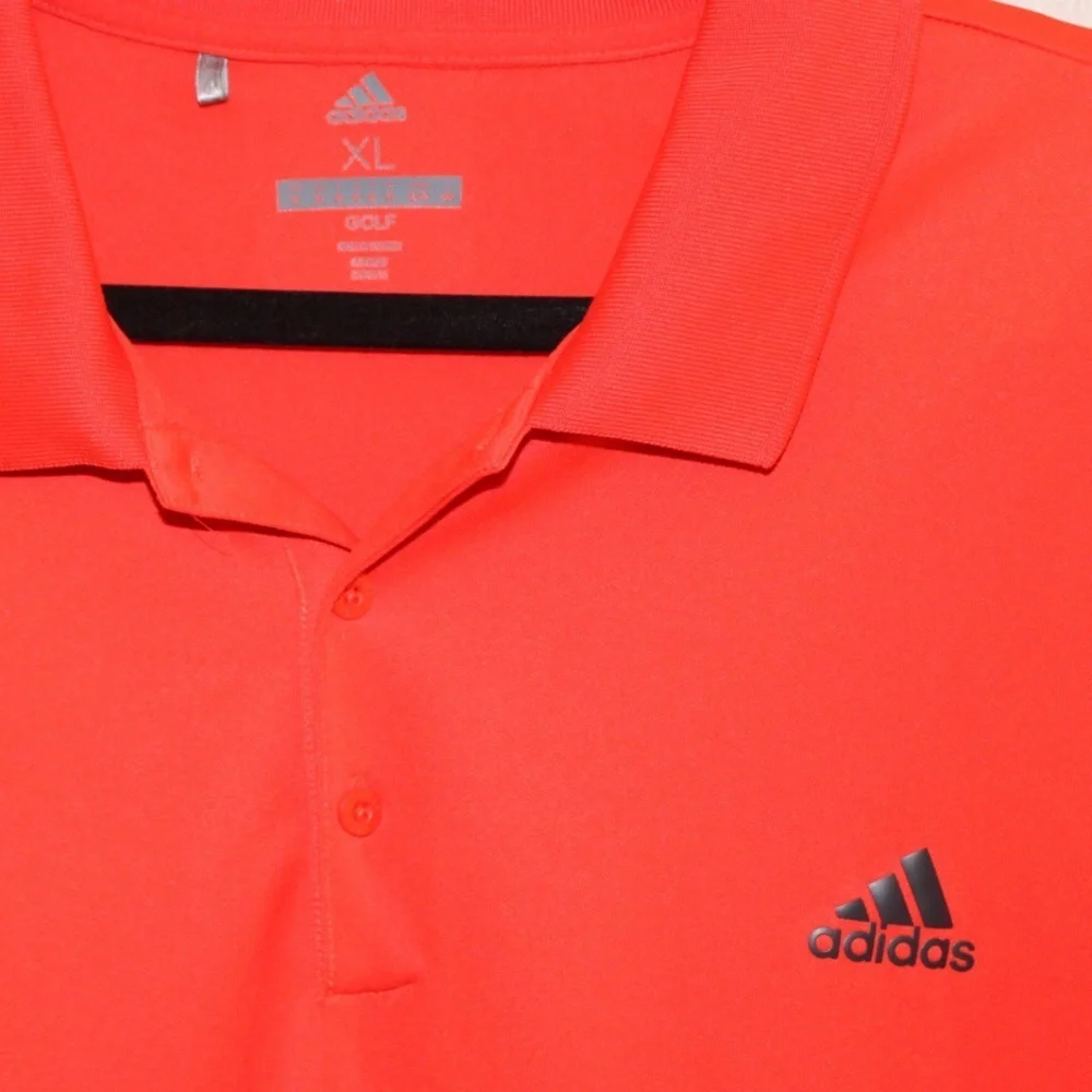 Adidas tangerine orange men’s golf short sleeve polo shirt size xl